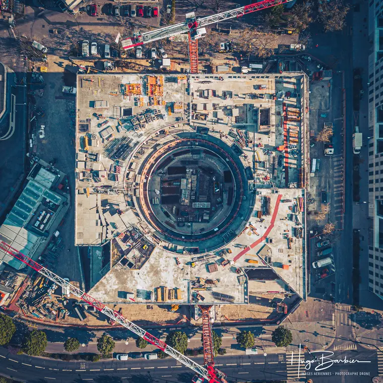 Reportage photo par drone sur un chantier