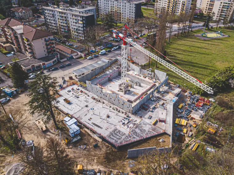 Reportage photo par drone sur un chantier