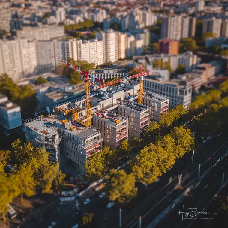 Reportage photo par drone sur un chantier