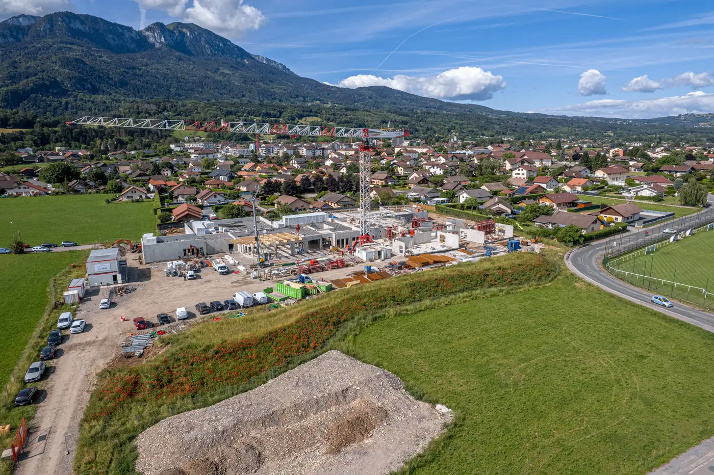 Chantier vu du ciel lors d'une intervention drone