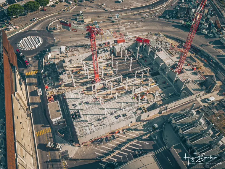 Reportage photo par drone sur un chantier