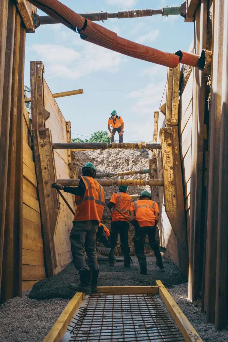 Reportage photo au sol sur un chantier