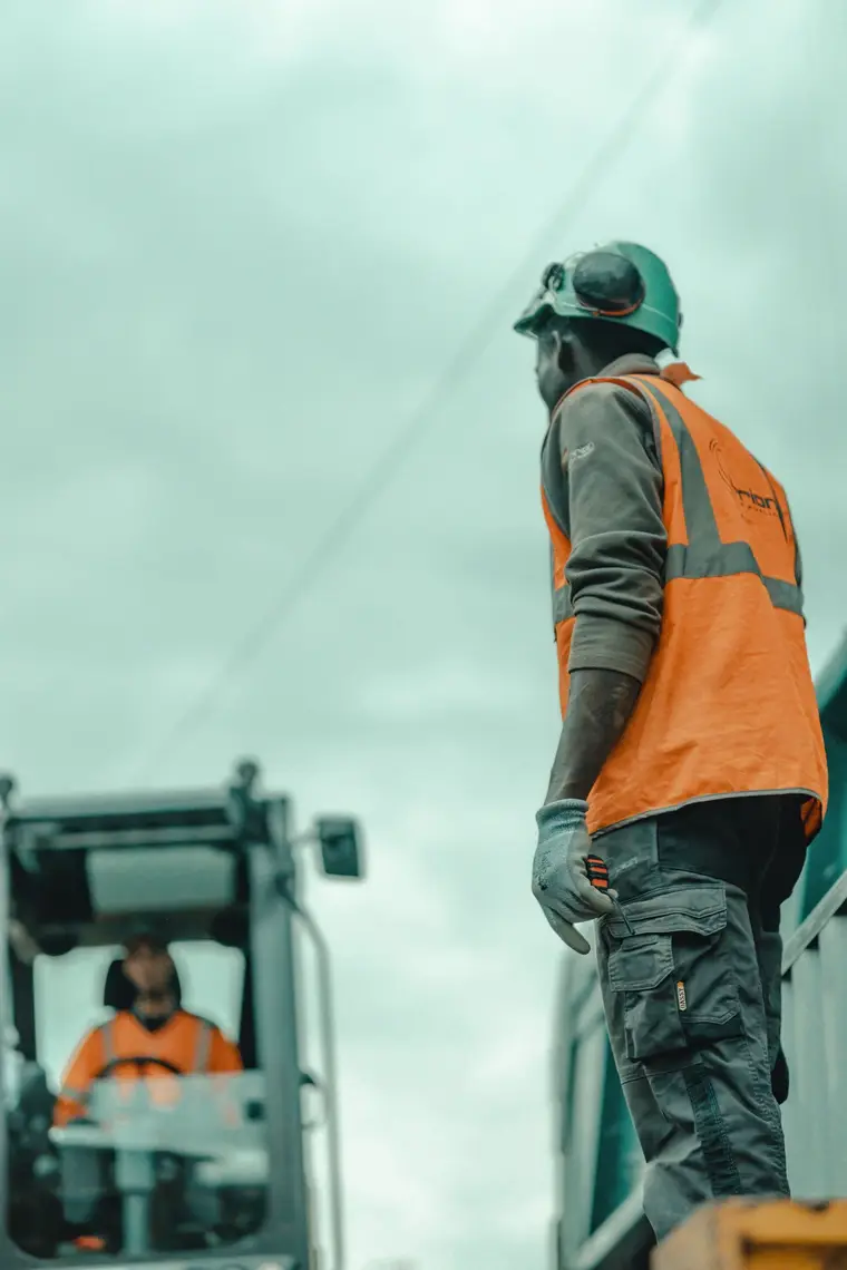 Reportage photo au sol sur un chantier