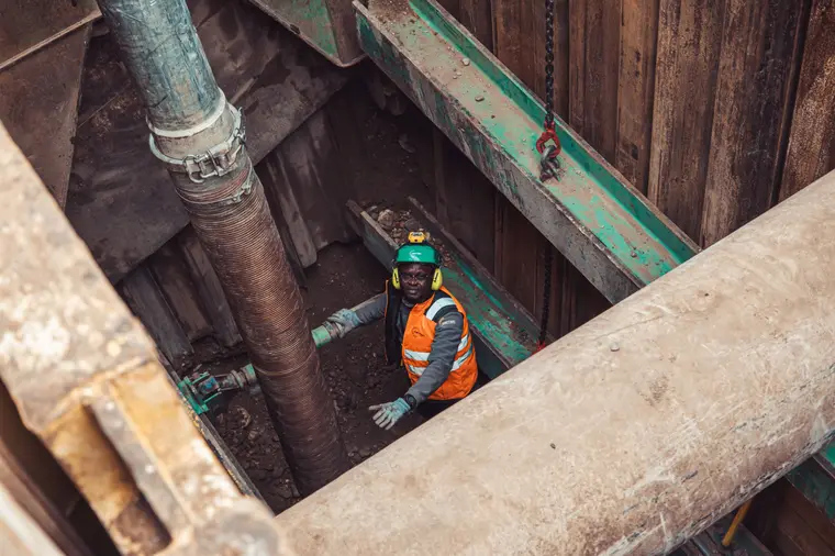 Reportage photo au sol sur un chantier