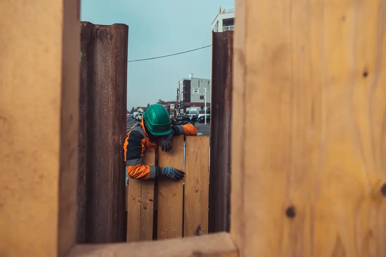 Reportage photo au sol sur un chantier